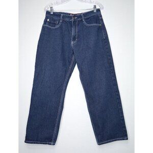 Vintage Akademiks Jeans Dark Wash Blue Denim Men's 30x25 Y2K Streetwear Hip Hop